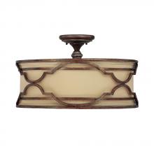 Capital 4053BD-532 - Four Light Bronze With Gold Dust Drum Shade Semi-Flush Mount