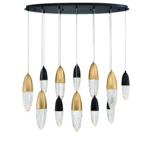 Eurofase 43861-042 - ECROU,12LT OVAL CHAND,BLK/GD