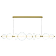 Eurofase 47257-016 - Atomo 74" LED Chandelier In Gold With Clear Glass