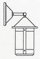 Arroyo Craftsman BB-8WAM-AB - 8" berkeley wall mount - wet rated