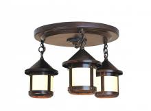 Arroyo Craftsman BCM-6S/3AM-AC - 6" berkeley short body 3 light ceiling mount