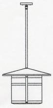 Arroyo Craftsman BSH-17AM-BZ - 17" berkeley stem hung pendant