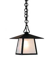 Arroyo Craftsman CH-8BAM-BZ - 8" carmel pendant with bungalow overlay