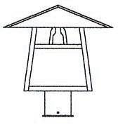 Arroyo Craftsman CP-12BAM-AC - 12" carmel post mount with bungalow overlay