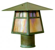 Arroyo Craftsman CP-8BAM-P - 8" carmel post mount with bungalow overlay