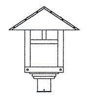 Arroyo Craftsman EP-16ACS-BZ - 16" evergreen post mount with classic arch overlay
