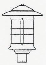 Arroyo Craftsman NP-14AM-BZ - 14" newport post mount fixture
