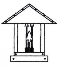 Arroyo Craftsman TRC-12ARAM-MB - 12" timber ridge column mount with arrow filigree