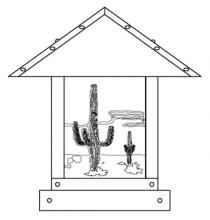 Arroyo Craftsman TRC-12CTAM-MB - 12" Timber Ridge Column Mount With Cactus  Filigree