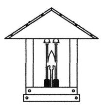 Arroyo Craftsman TRC-16ARAM-RB - 16" timber ridge column mount with arrow filigree