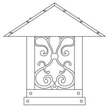 Arroyo Craftsman TRC-16ASAM-MB - 16" timber ridge column mount with ashbury  filigree