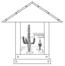 Arroyo Craftsman TRC-16CTAM-MB - 16" Timber Ridge Column Mount With Cactus  Filigree