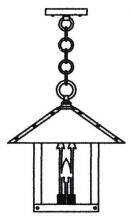 Arroyo Craftsman TRH-12ARAM-BK - 12" timber ridge pendant with arrow filigree
