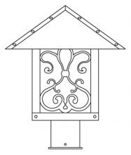 Arroyo Craftsman TRP-12ASCR-BK - 12" timber ridge post mount with ashbury  filigree