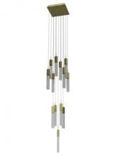 Avenue Lighting HF1905-13-GL-BB-SNW - The Original Glacier Snow Avenue Collection Brushed Brass 13 Light Pendant Fixture