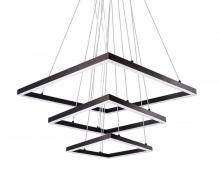 Kuzco Lighting Inc CH62243-BK - Piazza - Three Tier Square Chandelier with Powder Coated Extruded Aluminum