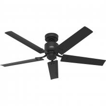 Hunter 51459 - Hunter 52 inch Windbound Matte Black Damp Rated Ceiling Fan and Pull Chain