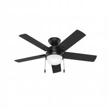 Hunter 51455 - Hunter 44 inch Zeal Matte Black Ceiling Fan with LED Light Kit and Pull Chain