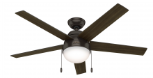Hunter 50232 - Hunter 52 inch Anslee Premier Bronze Ceiling Fan with LED Light Kit and Pull Chain