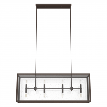 Hunter 19978 - Hunter Felippe Onyx Bengal with Seeded Glass 8 Light Chandelier Ceiling Light Fixture