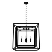 Hunter 19408 - Hunter Doherty Natural Black Iron 4 Light Chandelier Ceiling Light Fixture