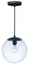 Vaxcel International P0166 - 630 Series 10.75 in. Clear Glass Pendant Black Iron