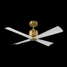 Visual Comfort & Co. Fan Collection 4LNCR44HAB - Launceton 44 Ceiling Fan in Hand-Rubbed Antique Brass with Matte White Blades