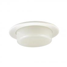 Jesco TM410WH - 4-inch Low Voltage Dropped Dish Shower Trim with Frosted Opal White Glass
