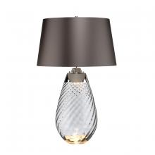 Lucas McKearn TLG3026L - Large Lena Table Lamp in Smoke with Brown Satin Shade