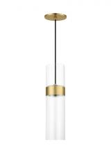 Visual Comfort & Co. Modern Collection 700TDMANMCLNB-LED930 - Manette Modern dimmable LED Medium Ceiling Pendant Light in a Natural Brass/Gold Colored finish
