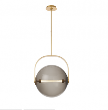 Visual Comfort & Co. Modern Collection SLPD10327TSMNB - Fues Large 1-Light Damp Rated Integrated Dimmable LED Ceiling Pendant in Natural Brass