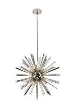 Elegant 1141G36PN - Maxwell 21 light polished Nickel Chandelier Clear Royal Cut Crystal