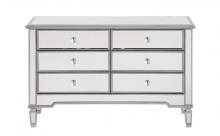 Elegant MF6-1017S - 6 Drawer Dresser 48 In.x18 In.x32 In. in Silver Paint