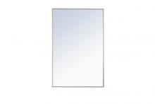 Elegant MR4079S - Metal Frame Rectangle Mirror 28 Inch Silver