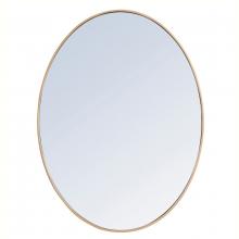 Elegant MR4630BR - Metal Frame Oval Mirror 40 Inch in Brass