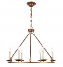 Elegant LD6010D26G - Maine 6 light Vintage Gold chandelier