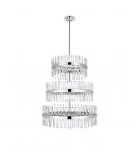 Elegant 6200G36L3C - Serephina 36 Inch 3 Tiers Crystal Round Chandelier Light in Chrome