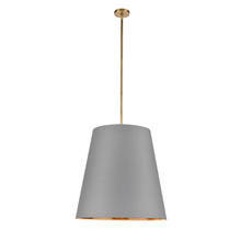 Alora Lighting PD311025VBGG - Calor 25-in Gray Linen With Gold Parchment/Vintage Brass 3 Lights Pendant