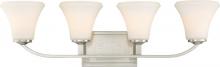 Nuvo 60/6204 - Fawn - 4 Light Vanity with Satin White Glass - Brushed Nickel Finish