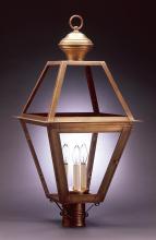 Northeast Lantern 1073-AB-CIM-CLR - Post Antique Brass Medium Base Socket With Chimney Clear Glass