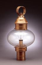Northeast Lantern 2043-AC-MED-CSG - Onion Post No Cage  Antique Copper Medium Base Socket Clear Seedy Glass