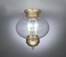 Northeast Lantern 2044-VG-LT2-CLR - Onion Flush No Cage Verdi Gris 2 Candelabra Sockets Clear Glass