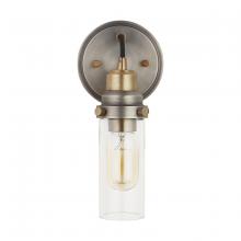 Austin Allen & Co. 9D300A - 1-Light Sconce with Clear Glass Shade in Graphite and Aged Brass