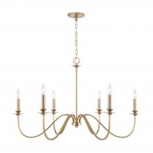 Austin Allen & Co. AA1029MA - 6-Light Chandelier in Matte Brass with Decorative Double Bobeches