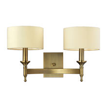 ELK Home 10261/2 - Pembroke 2-Light Wall Lamp in Antique Brass with Tan Fabric Shades