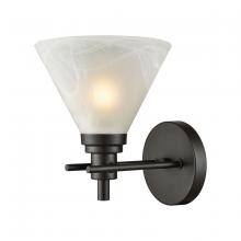ELK Home 12400/1 - Pemberton 1-Light Vanity Lamp in Oil Rubbed Bronze with White Marbleized Glass