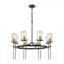 ELK Home 14554/8 - North Haven 8-Light Chandelier in Oil Rubbed Bronze and Satin Brass with Clear Glass