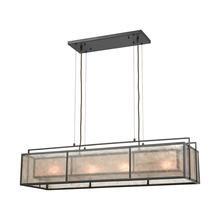 ELK Home 16194/4 - Stasis 4-Light Linear Chandelier in Oil Rubbed Bronze with Tan and Clear Mica Shade