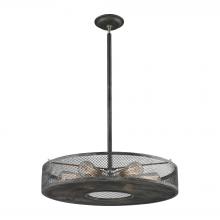 ELK Home 31237/6 - Slatington 6-Light Chandelier in Brushed Nickel and Silvered Graphite with Metal Mesh Shade