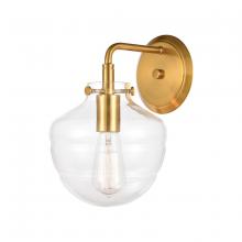 ELK Home 46550/1 - Manhattan Boutique 1-Light Sconce in Brushed Brass with Clear Glass